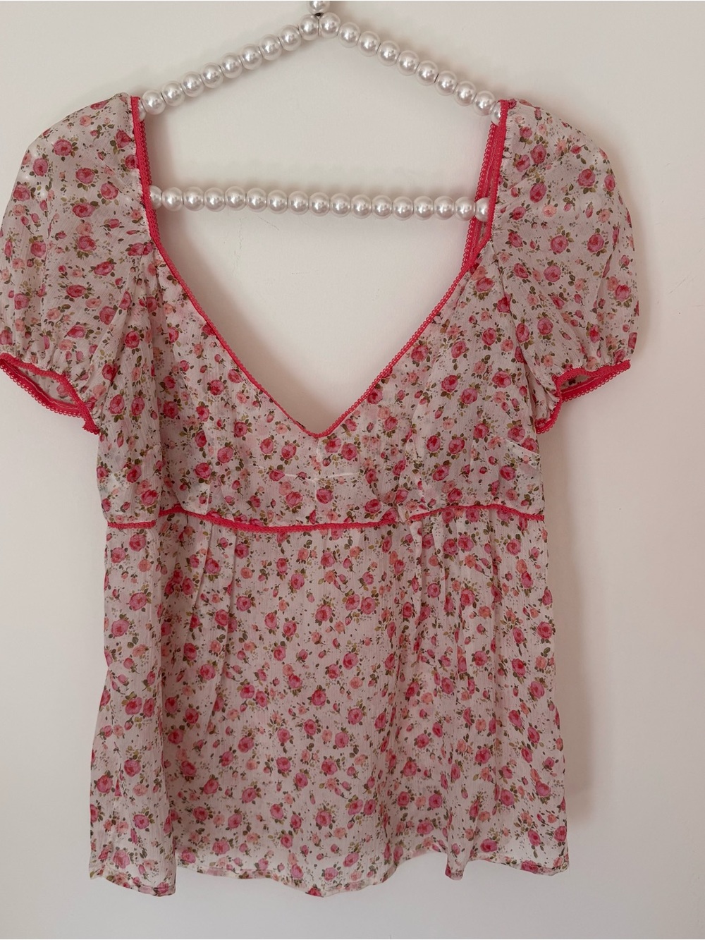 vintage floral babydoll top